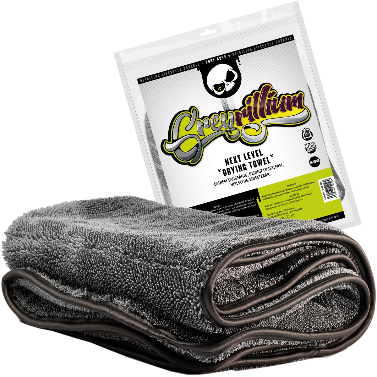 Nuke Guys Greyrillium® 1000 GSM Mikrofaser Auto-Trockentuch 50x80cm