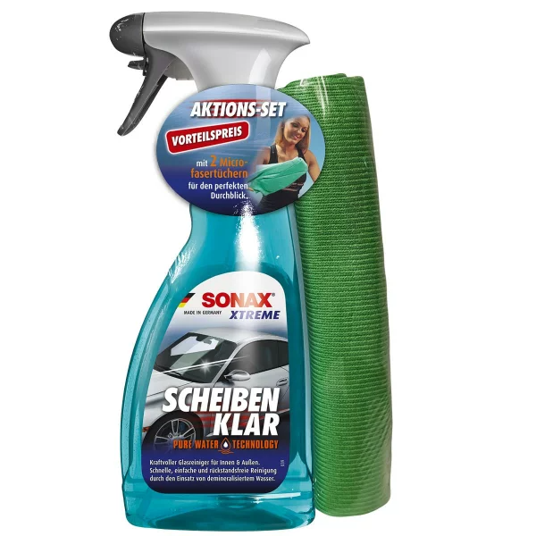 SONAX Aktions Set XTREME Scheibenklar + 2 Mikrofaser Tücher