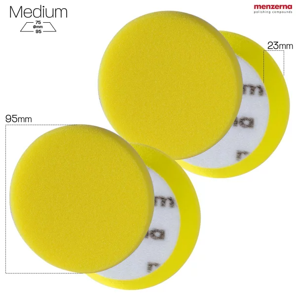 Menzerna Medium Cut Foam Pad PREMIUM - 95 mm/3,5" - gelb - 2 Stück