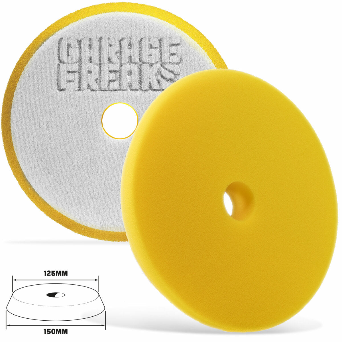 Garage Freaks Polierpads - made by menzerna - 150mm Polierfläche - 125mm Klettfäche - Autocleanhaus 