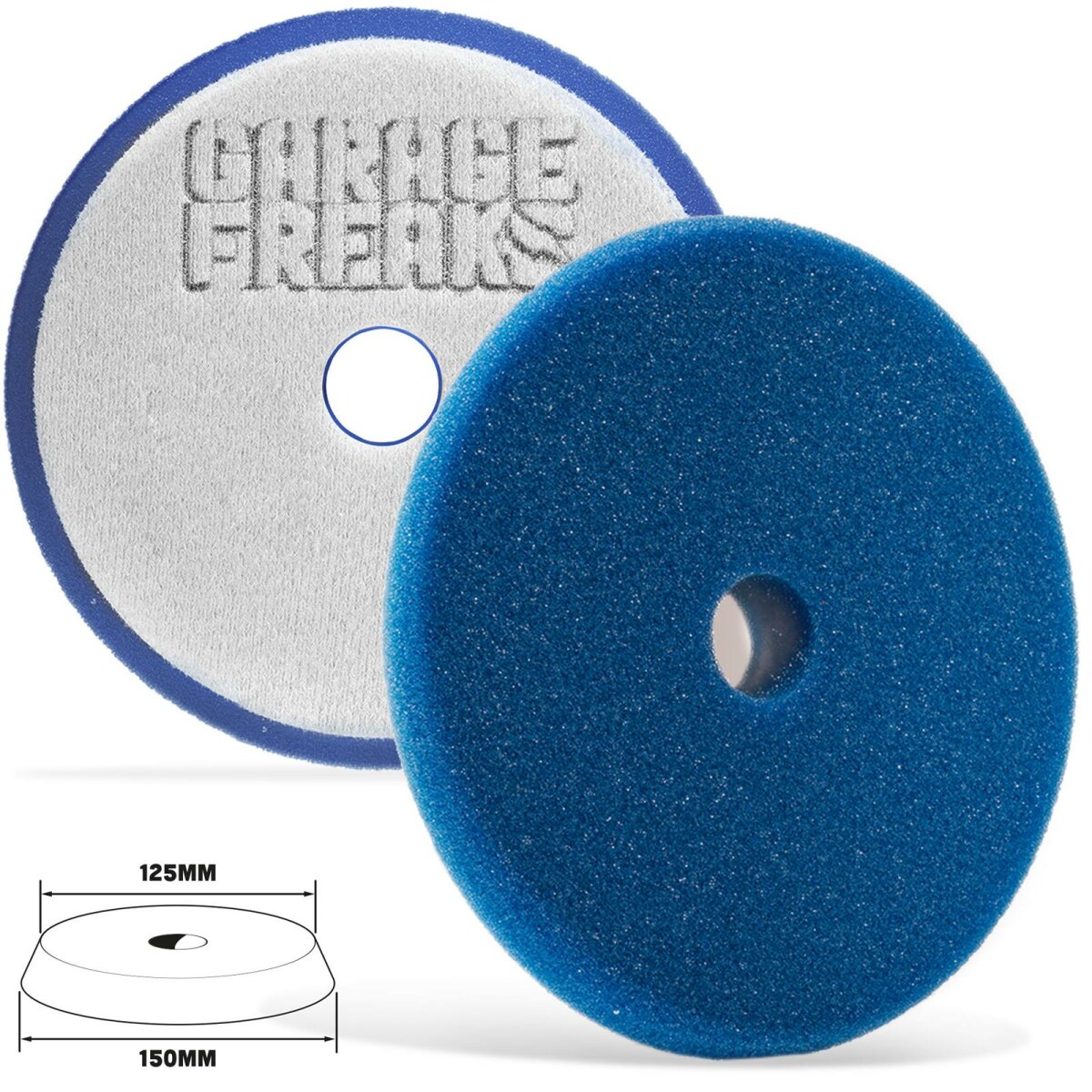 Garage Freaks Polierpads - made by menzerna - 150mm Polierfläche - 125mm Klettfäche - Autocleanhaus 